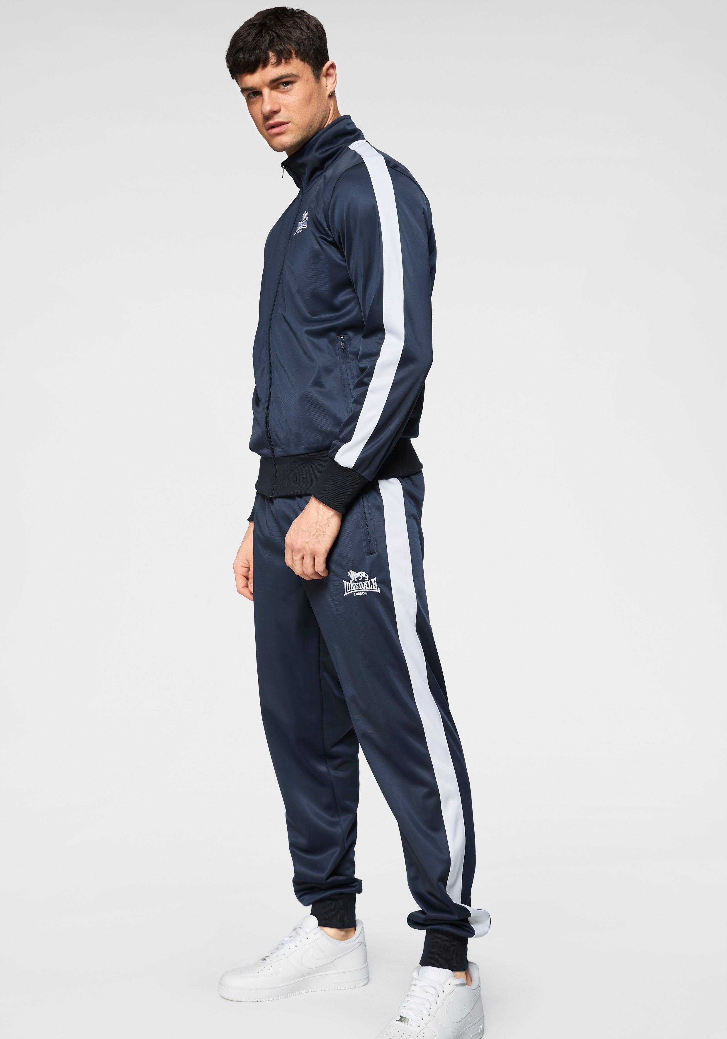 Lonsdale Bündchen Trainingsuit Trainingsanzug (Set, Bein- 2-tlg), den Saumabschluss PEMBER Ärmel-, und an