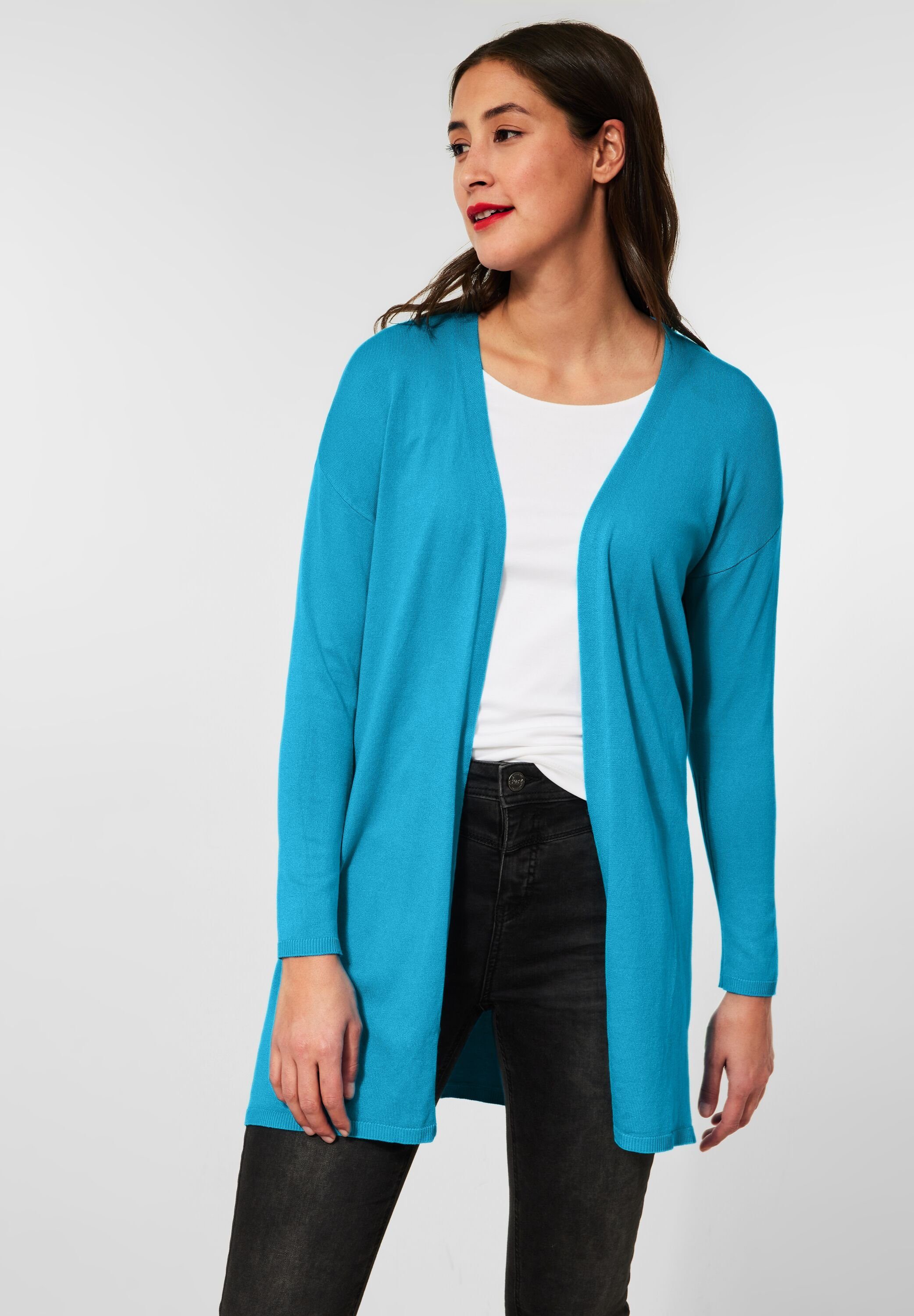 STREET ONE Strickjacke verschlusslos splash aqua