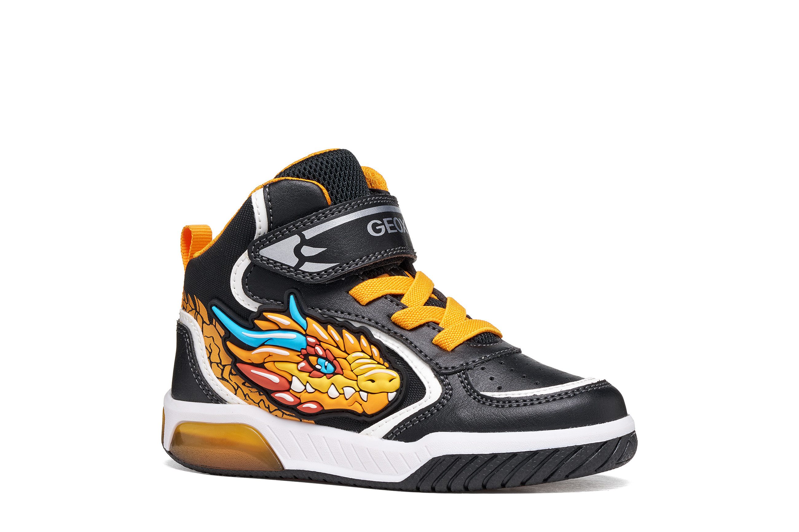 Geox J INEK BOY - Blinkschuh Sneaker Motiv-Boots mit Blinkfunktion, Größenschablone zum Download