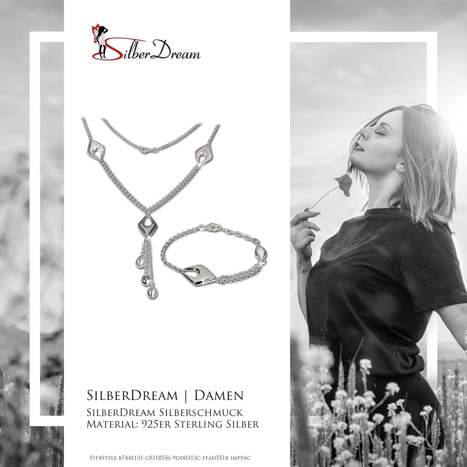 SilberDream Schmuckset SilberDream Collier & Armband matt Drop (2-tlg., Sch günstig online kaufen