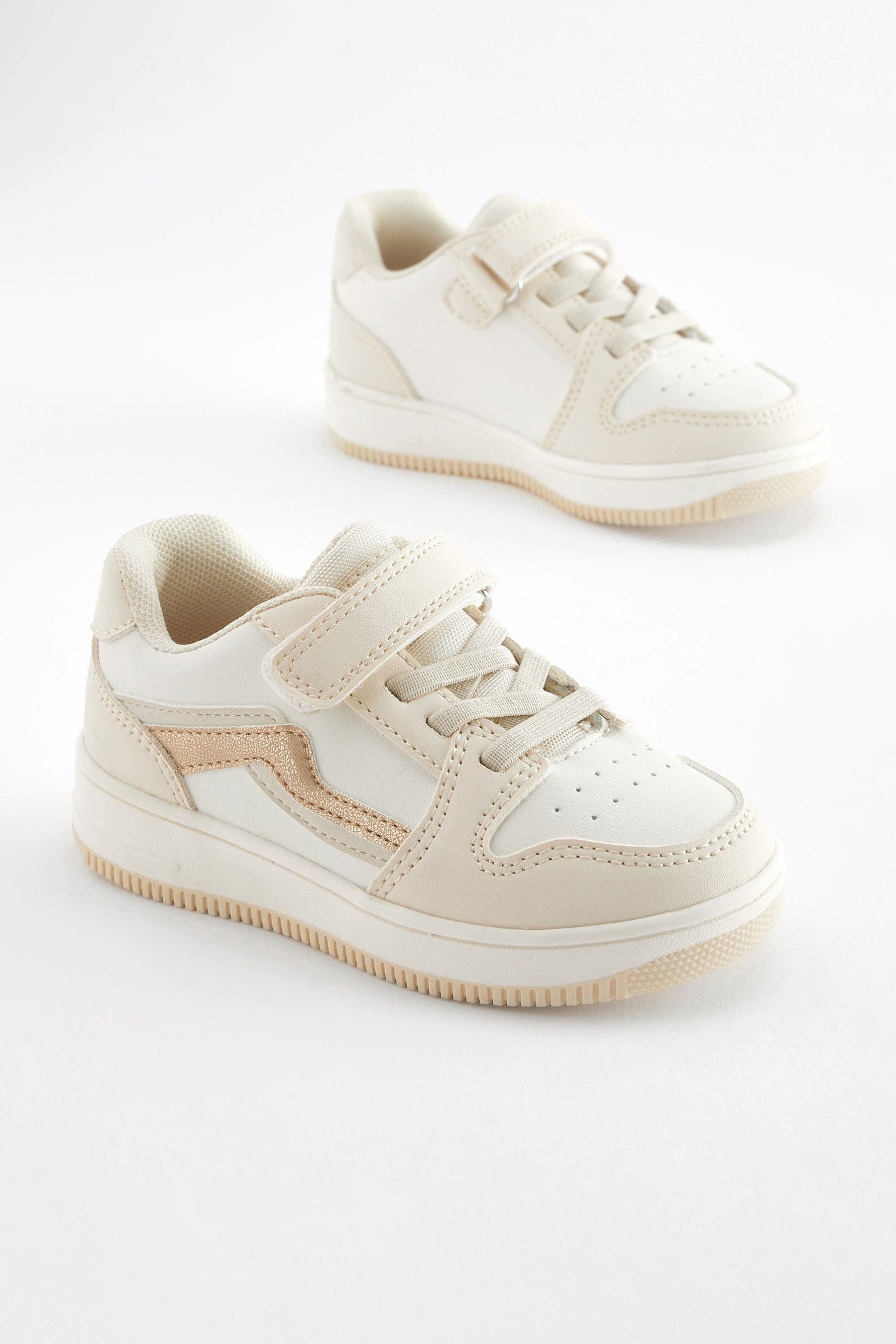 (1-tlg) White Neutral Next Elastischer Sportschuh Sneaker mit Schnürung