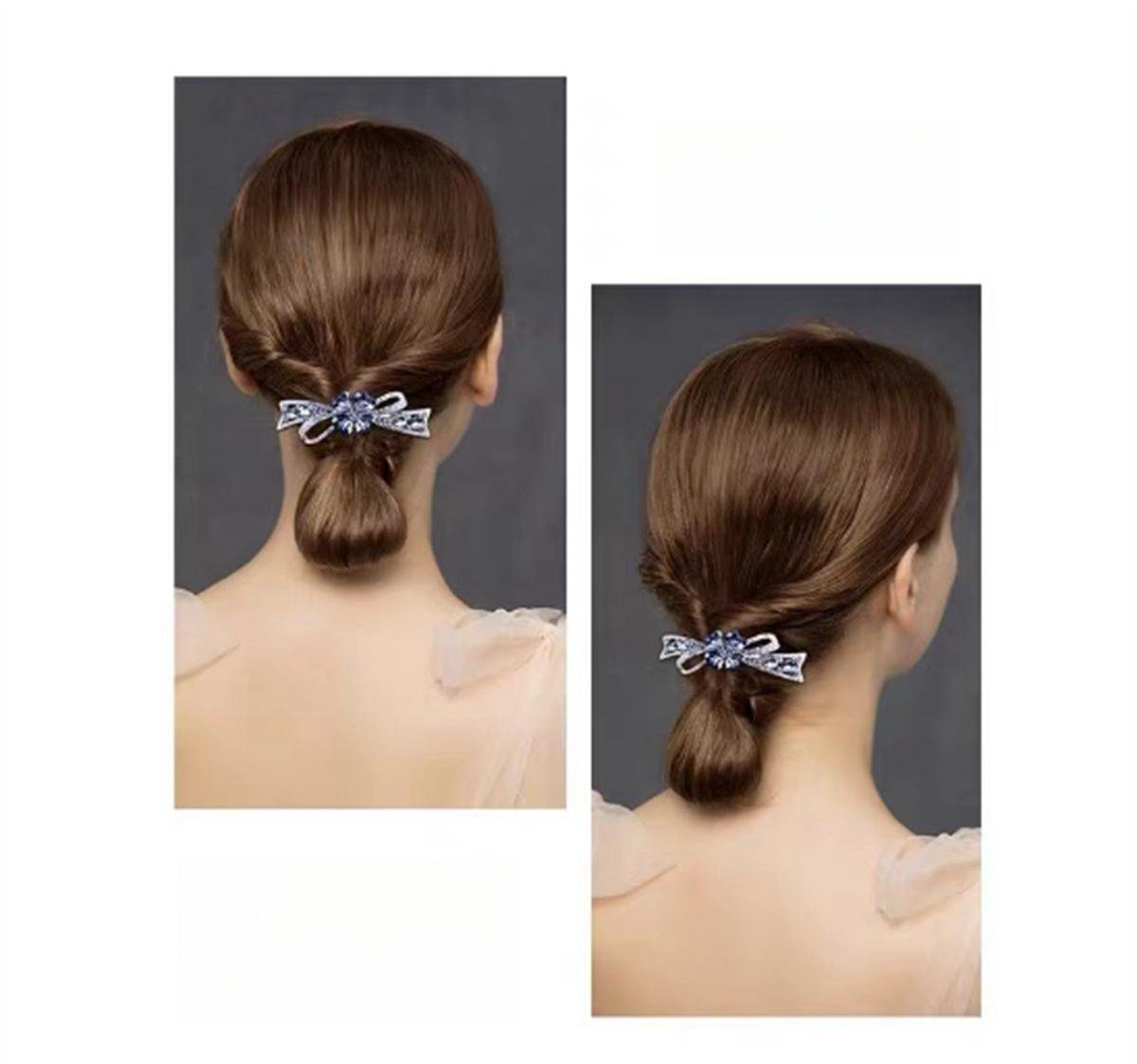 carefully selected Haarspange Haarnadel für mit eleganter vierblättrigem violett Haarschmuck Kleeblatt Damen