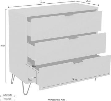 Mäusbacher Kommode Bonnie, Breite 81 cm mit Drahtgestell