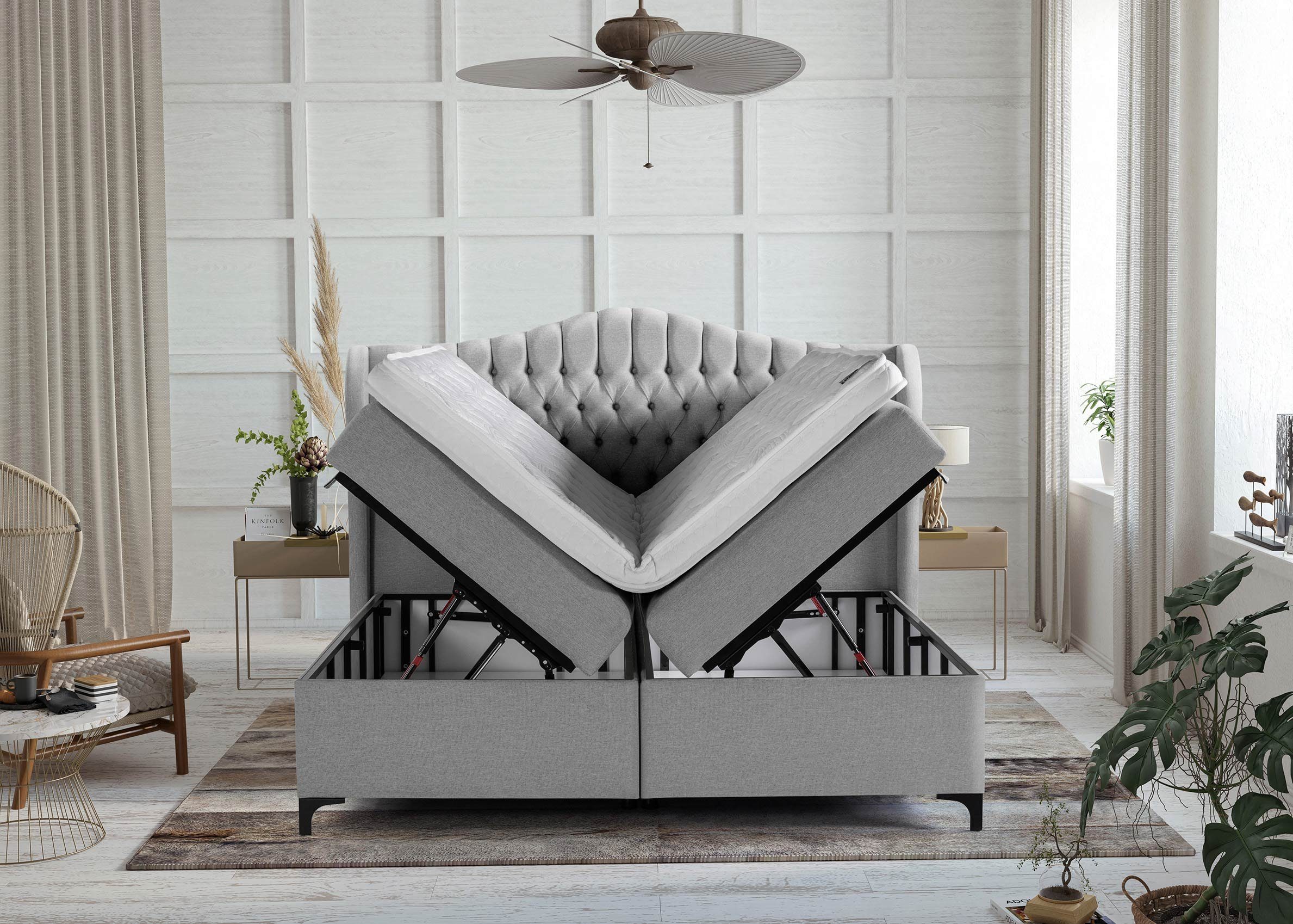 BettCo Stauraumbett Boxspringbett mit Bettkasten Maison günstig online kaufen