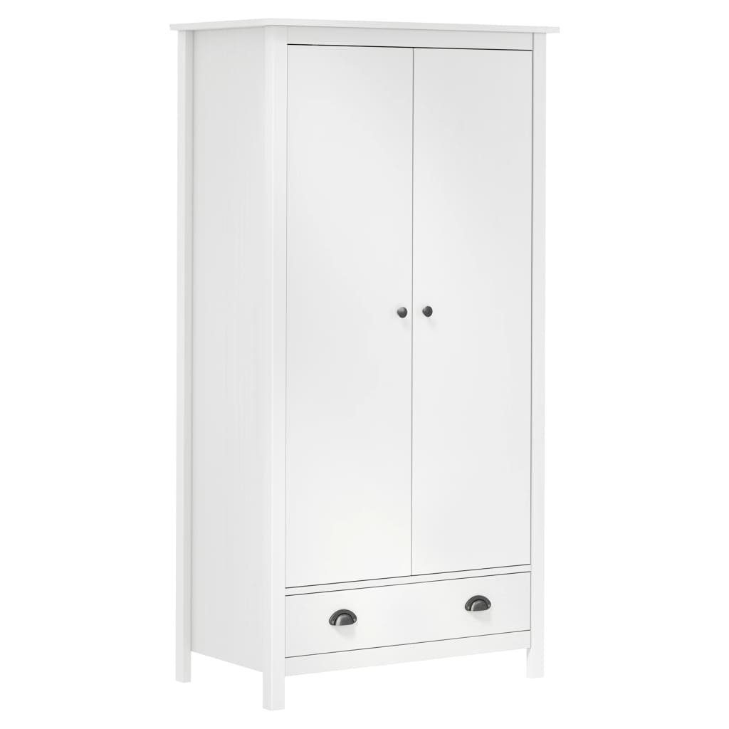 furnicato Kleiderschrank mit 2 Türen Hill Weiß 89x50x170 cm Kiefernholz (1-St)