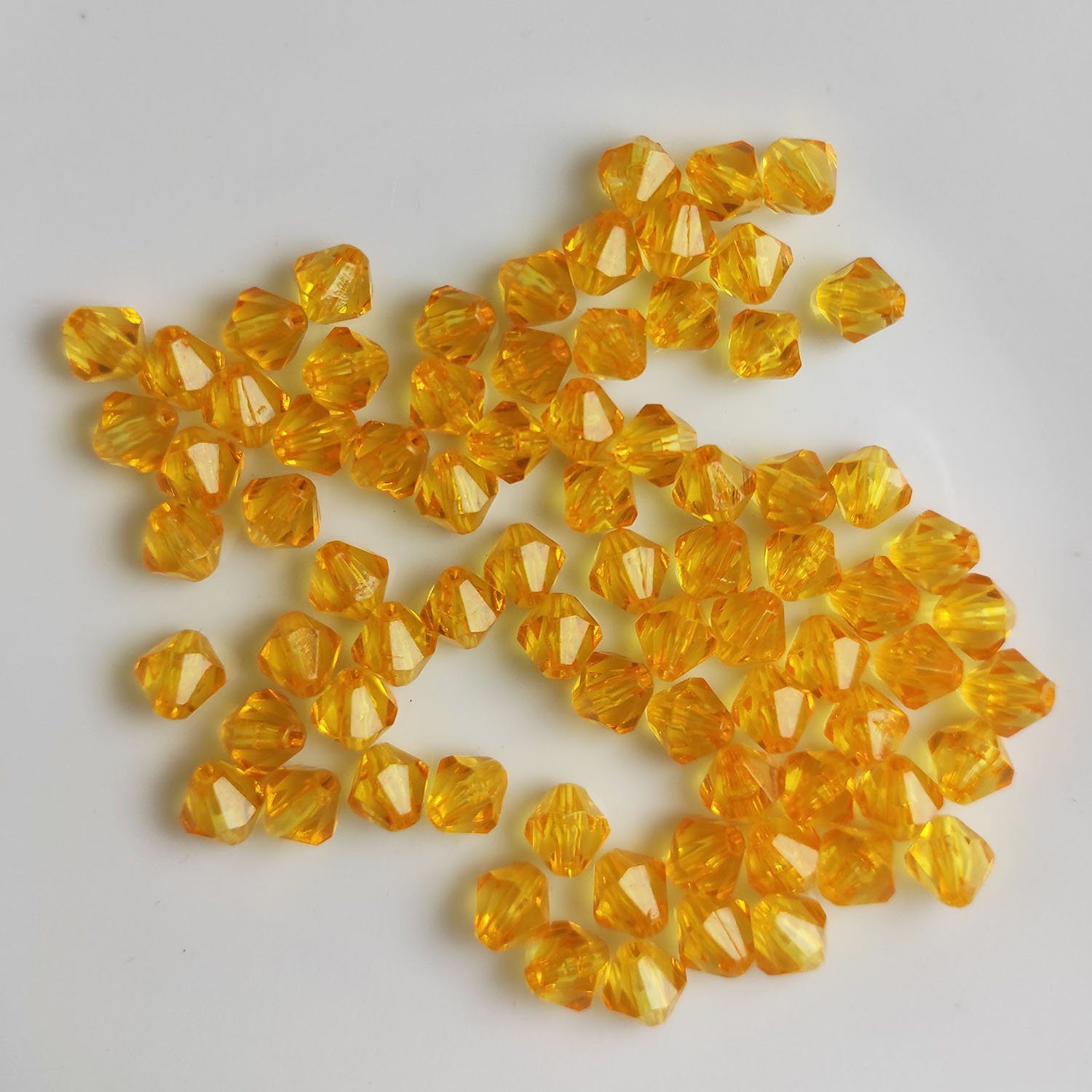 Kopper-24 Bastelperlen Doppelkegel Bicone 100 Stück Acryl Perlen Kristall Lose Perlen mit Loc