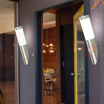 etc-shop Außen-Wandleuchte, Leuchtmittel inklusive, Warmweiß, 3er Set LED Außen Wand Lampen Bewegungsmelder Terrassen Leuchten