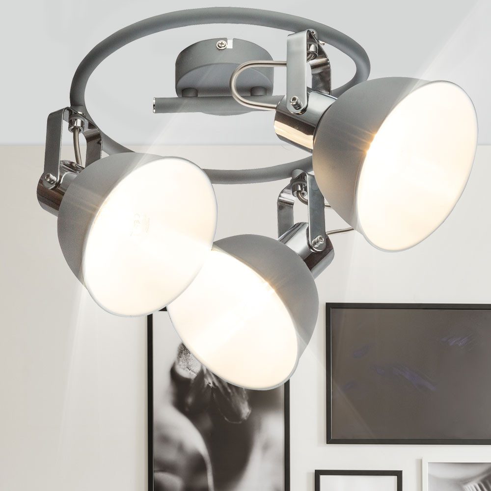 GLOBO LIGHTING Deckenspot, Leuchtmittel nicht inklusive, Decken Strahler Lampen Rondelle Chrom Grau bewegliche Spots