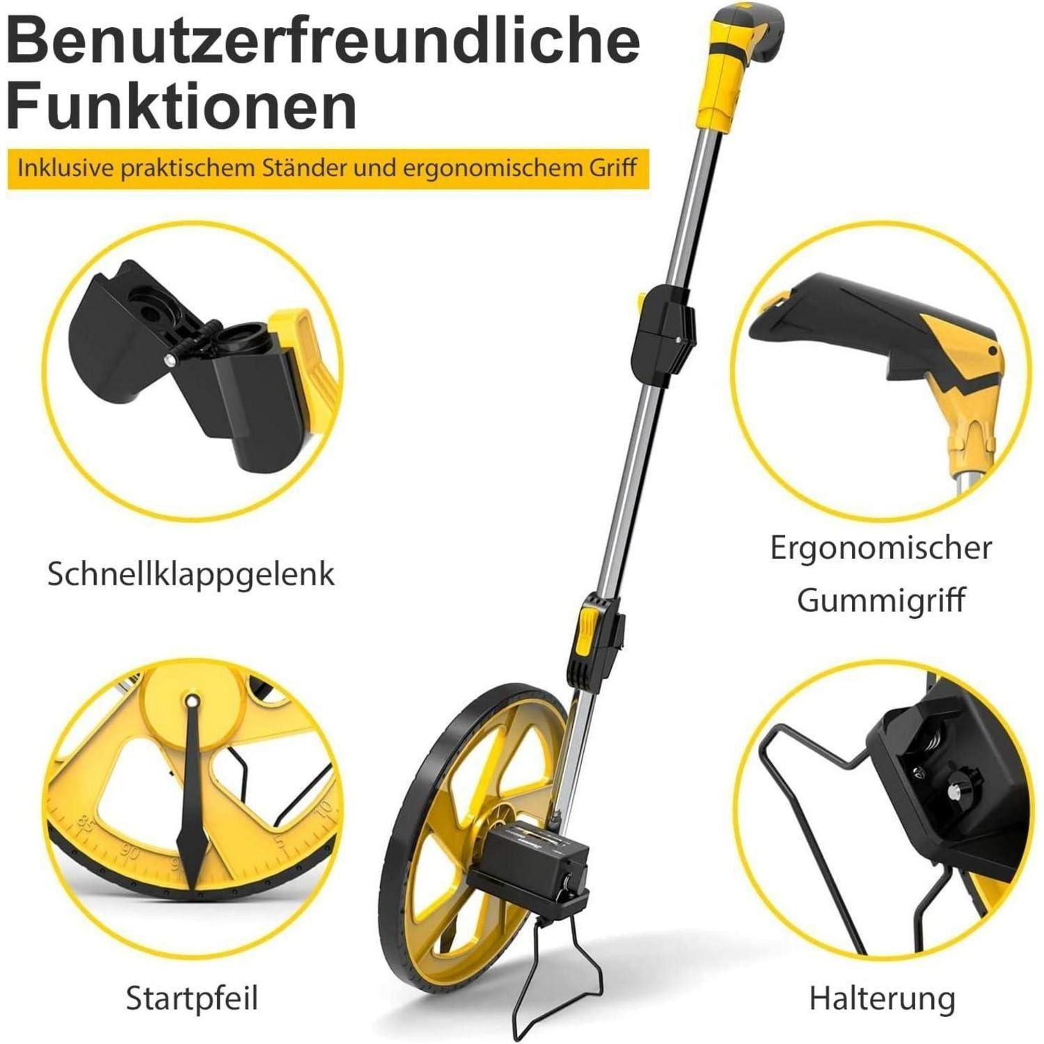 LuxusKollektion Rollbandmaß Faltbares Messrad 100m Tragetasche Metrisch precise robust – Bild 3 von 5