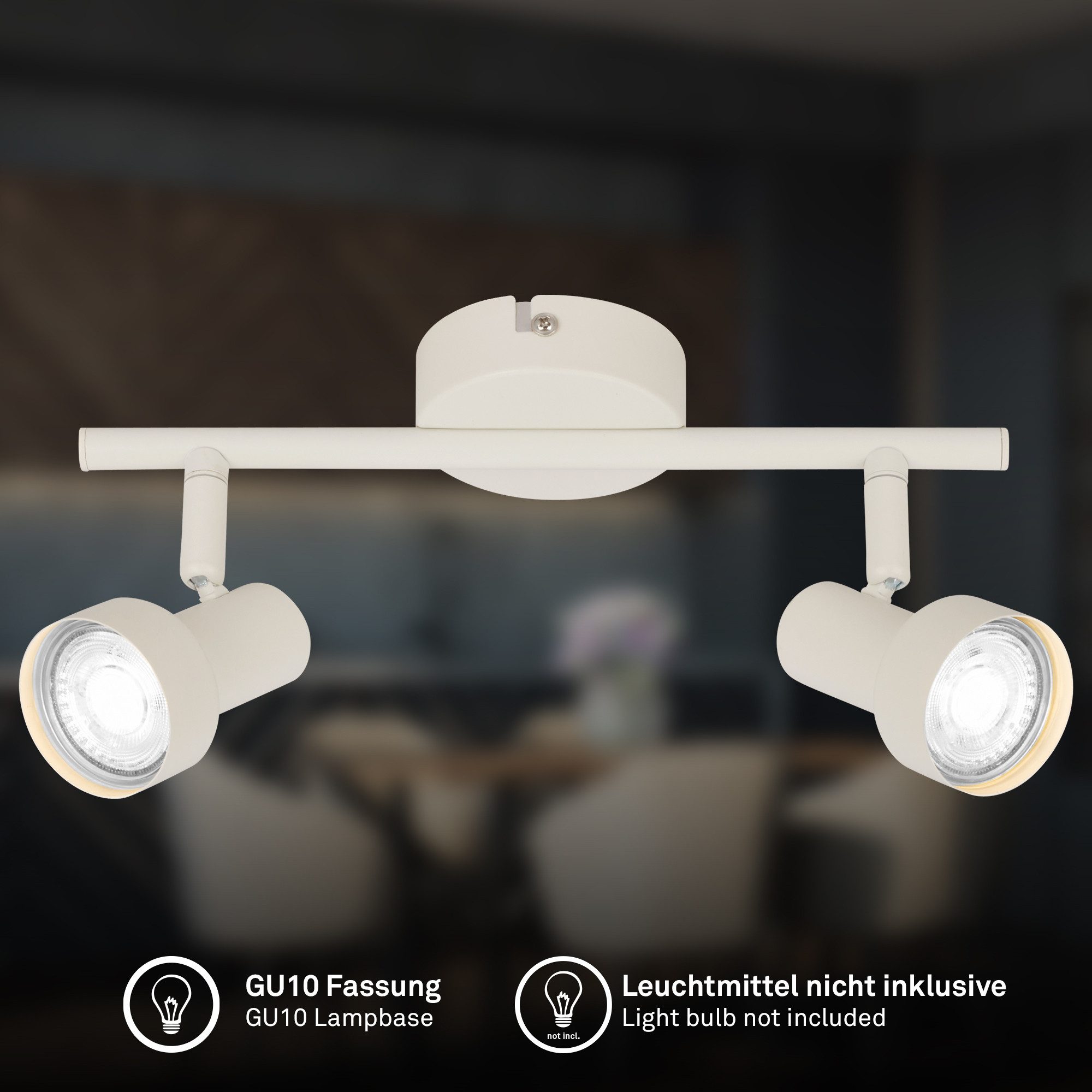 Briloner Leuchten Deckenspot LED Wandlampe Innen Wohnzimmer GU10, exkl. Leuchtmittel, ohne Leuchtmittel, 2700K - Extra - Warmweiß, Wandlampe, 12x8x12,3cm, Schwarz, max.40W, GU10, Innen, Wohnzimmer