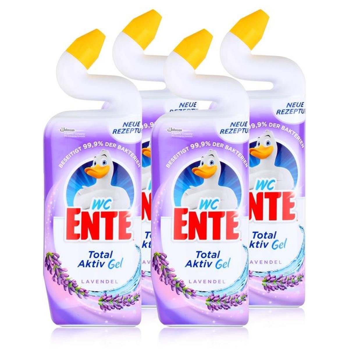 WC Ente 5in1 Lavendel 750 ml - Stark gegen Kalk mit Schutzfilm (4er Pa WC-Reiniger