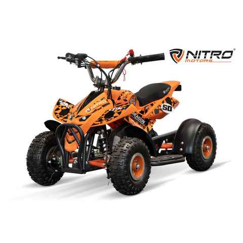 Nitro Motors Dirt-Bike 49cc Mini Kinder Quad Dragon 4" Kinderquad Pocketquad ATV, 1 Gang, Automatikschaltung, Easy Pull Starter, Not Aus Leine, stufenlos drosselbar