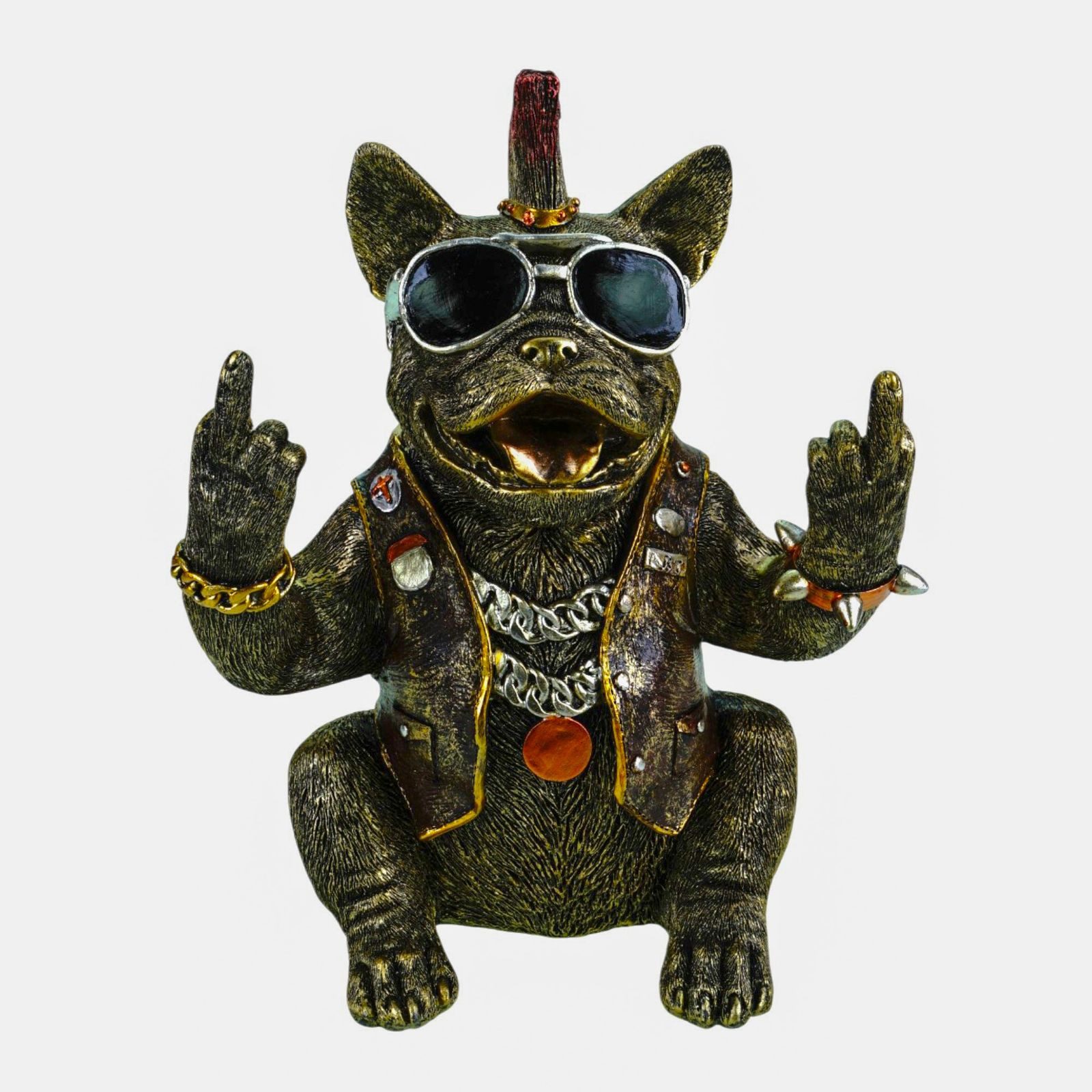 formano Dekofigur Bulldogge Deko Figur Hund handbemalt aus Polyresin 28 cm