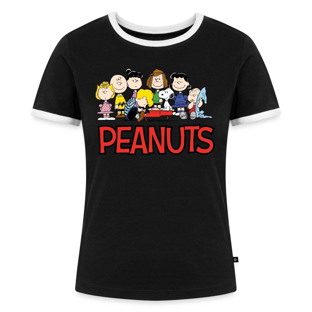 Spreadshirt T-Shirt Peanuts Snoppy Und Friends Frauen Kontrast T-Shirt (1-tlg)