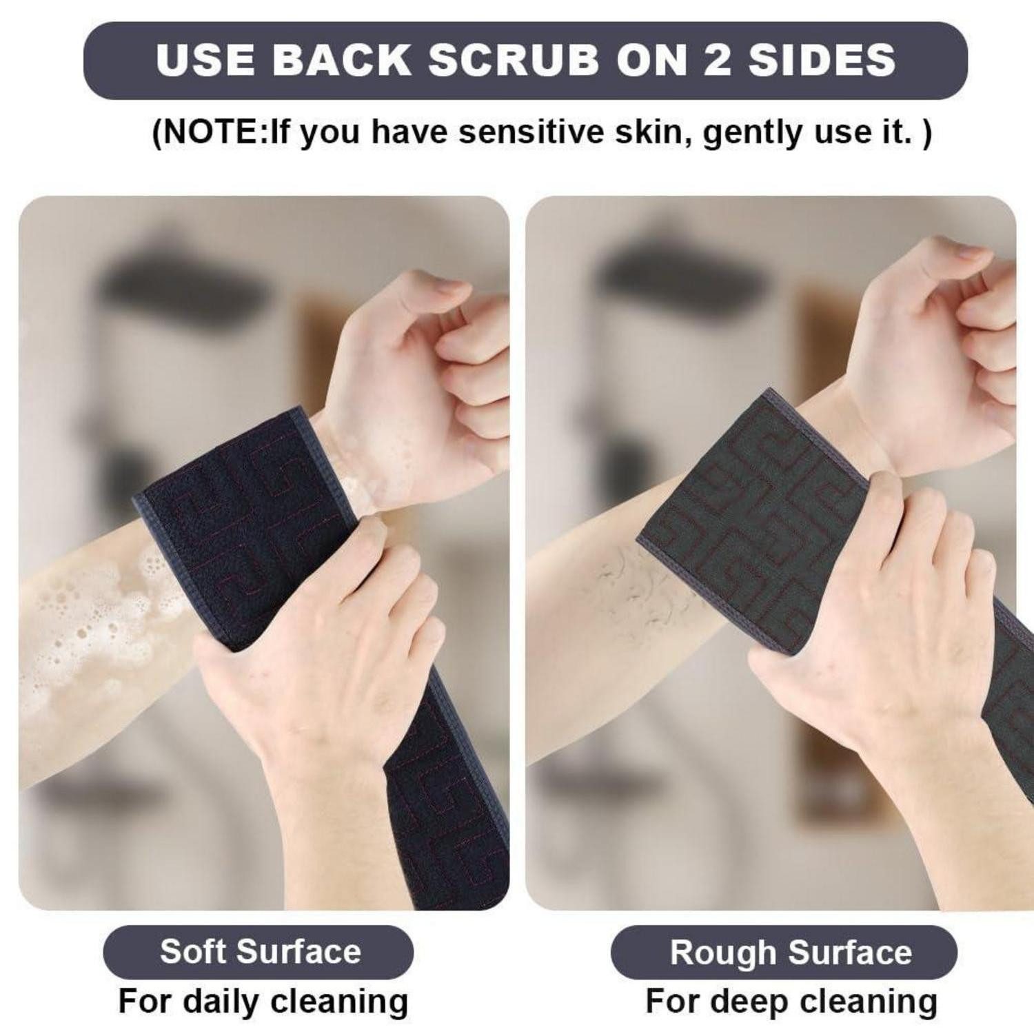 LuxusKollektion Waschlappen Rückenschrubber Peeling Dusch-Waschlappen Navyblau – Bild 5 von 5