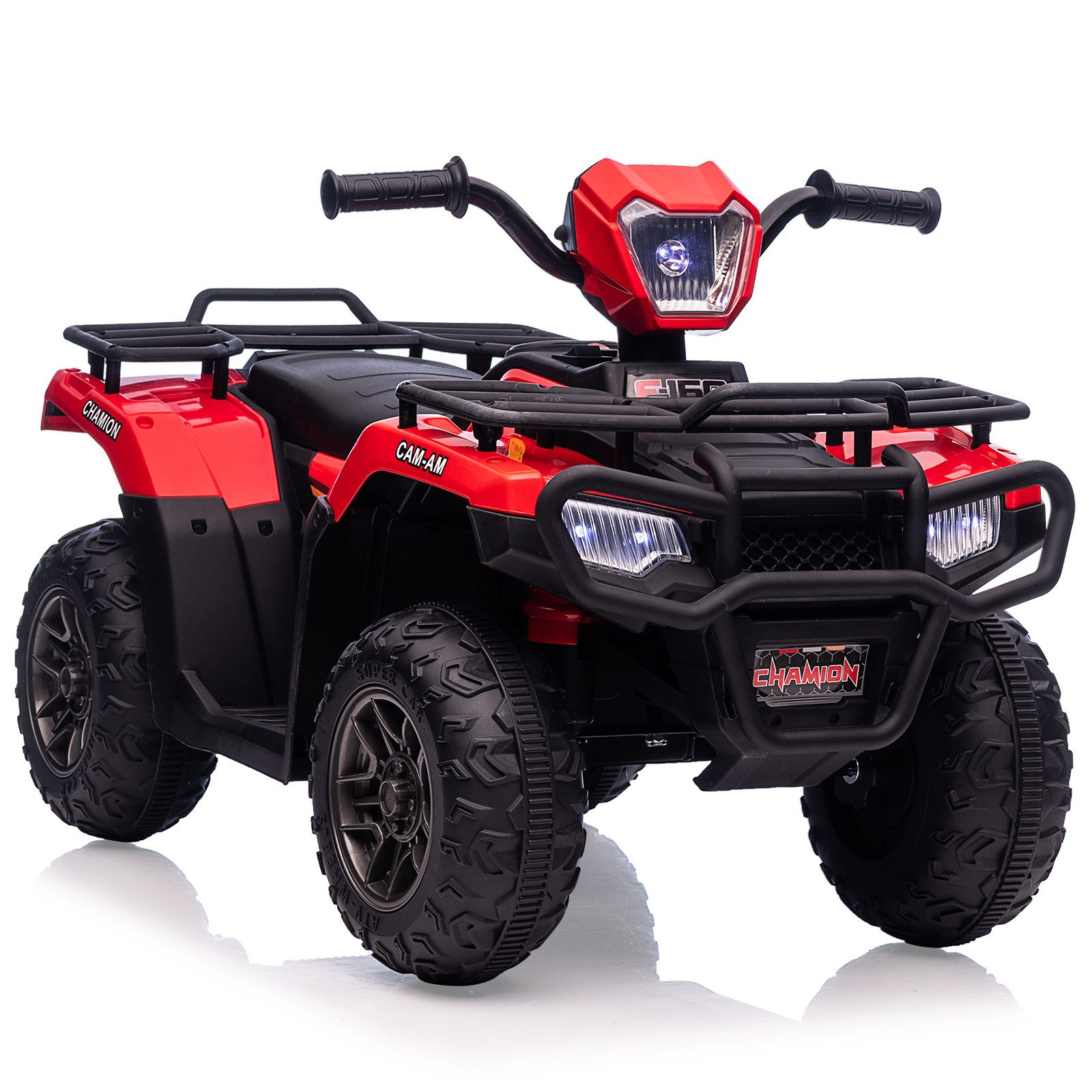 GarveeMore Elektro-Kinderquad 12V Elektro-Quad für Kinder 4–6 Jahre – LED-Scheinwerfer, Musik, Belastbarkeit 30 kg, (1-tlg), 2x30W Motor,2 Geschwindigkeit 3–6 km/h,ergonomischer Sitz, Tragegriff