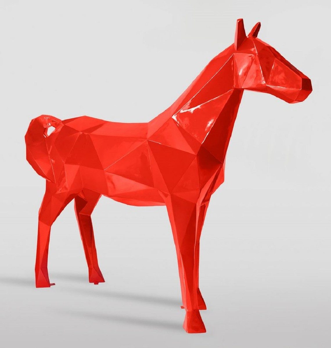 Casa Padrino Skulptur Casa Padrino XXL Deko Skulptur Pferd Rot 220 x H. 190 cm