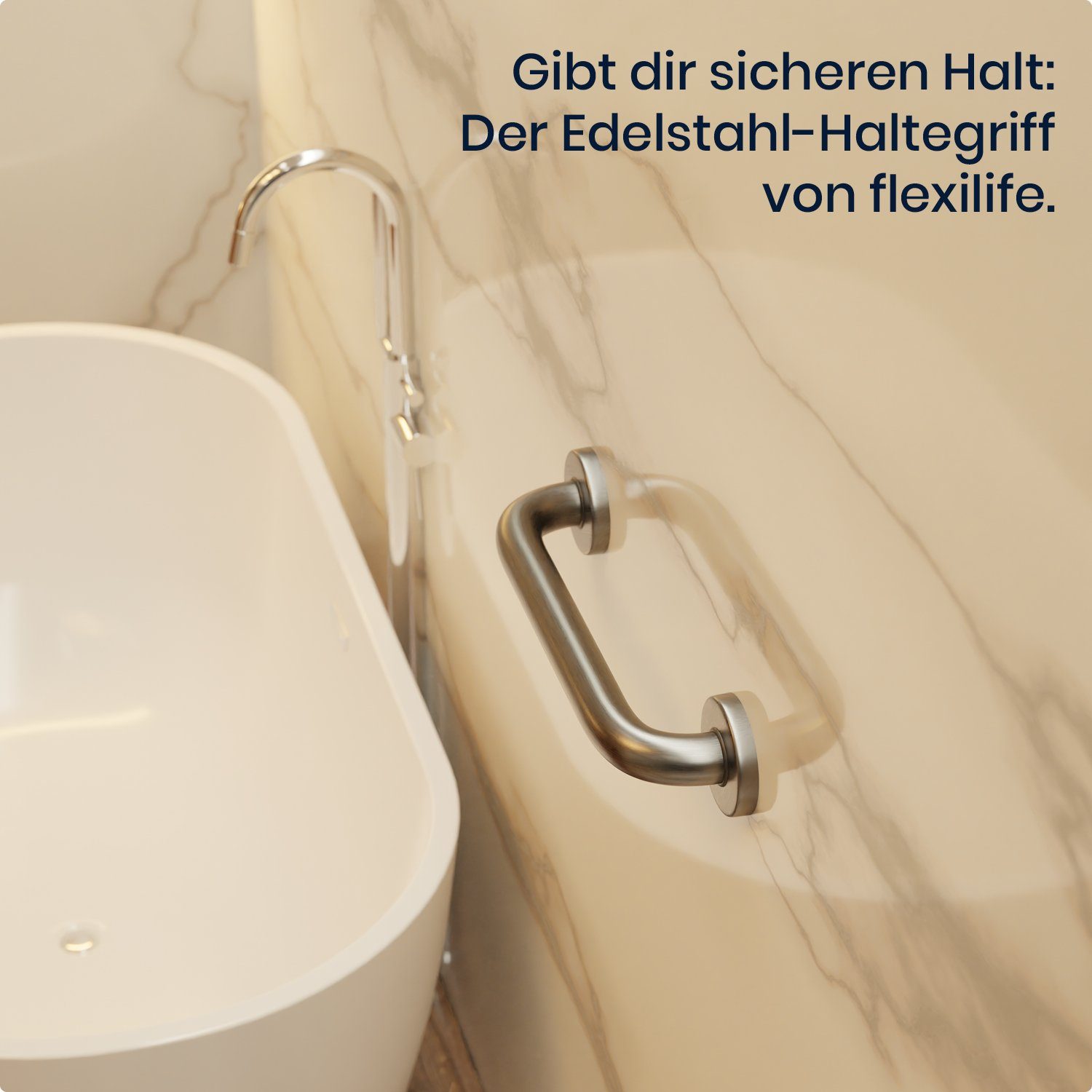 flexilife Haltegriff Wandgriff Edelstahl Badewannengriff Haltegriff Duschgriff Wand-Montage