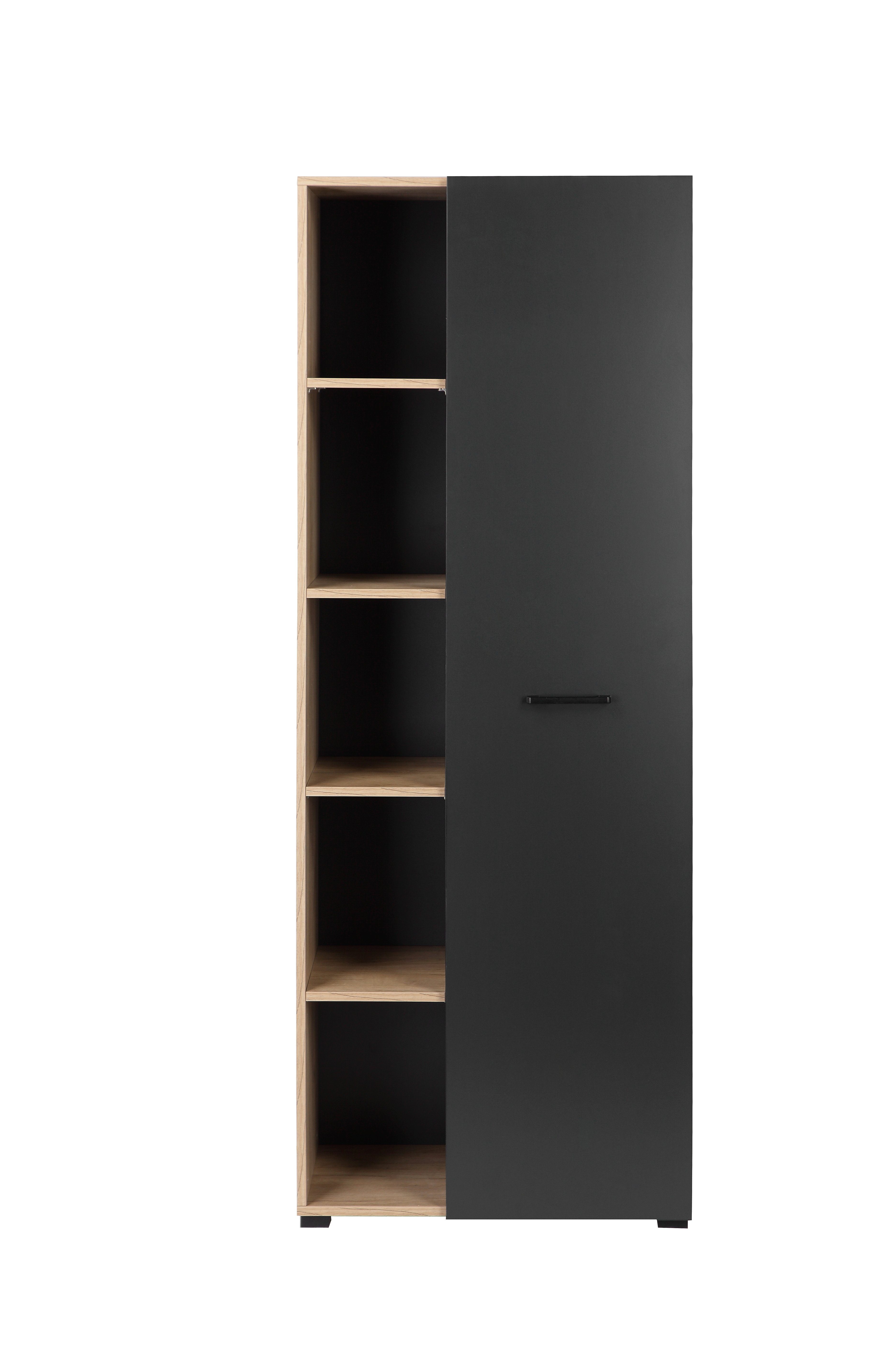 OTTO home Aktenschrank Moid, moderner Mehrzweckschrank, Maße: 64,5x41,5x175 cm, 5 Fächer mit viel Stauraum