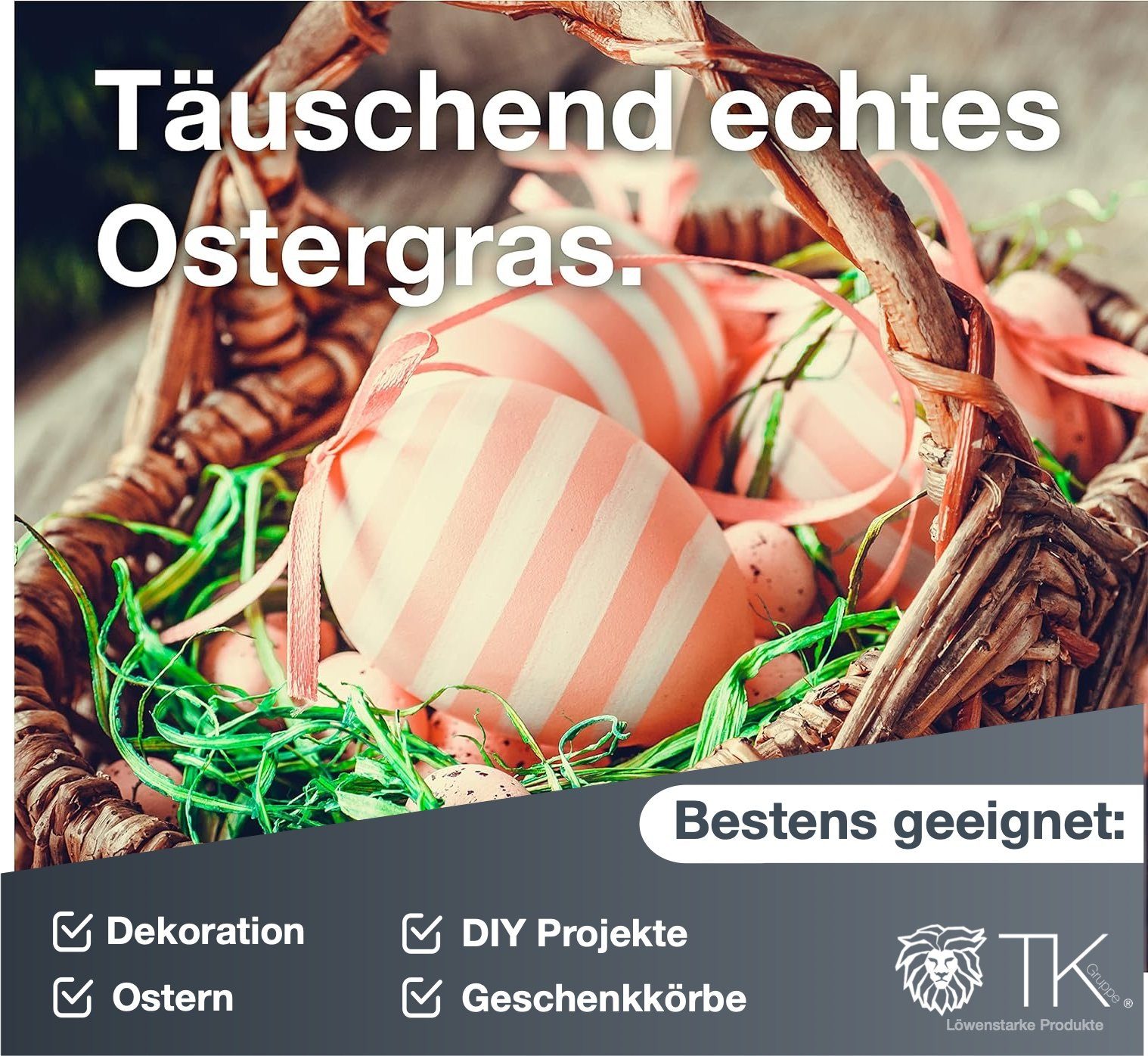 TK Gruppe Osternest 10x Gras für grün Ostern Deko Ostergras Dekoration 50gr