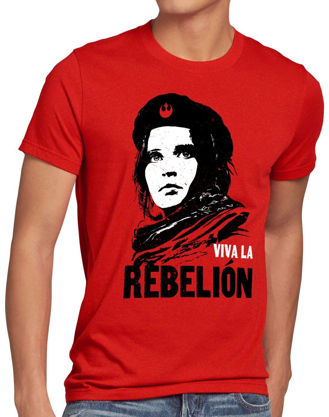 style3 Print-Shirt Herren T-Shirt Viva la Rebelion rogue one rebellion revolution