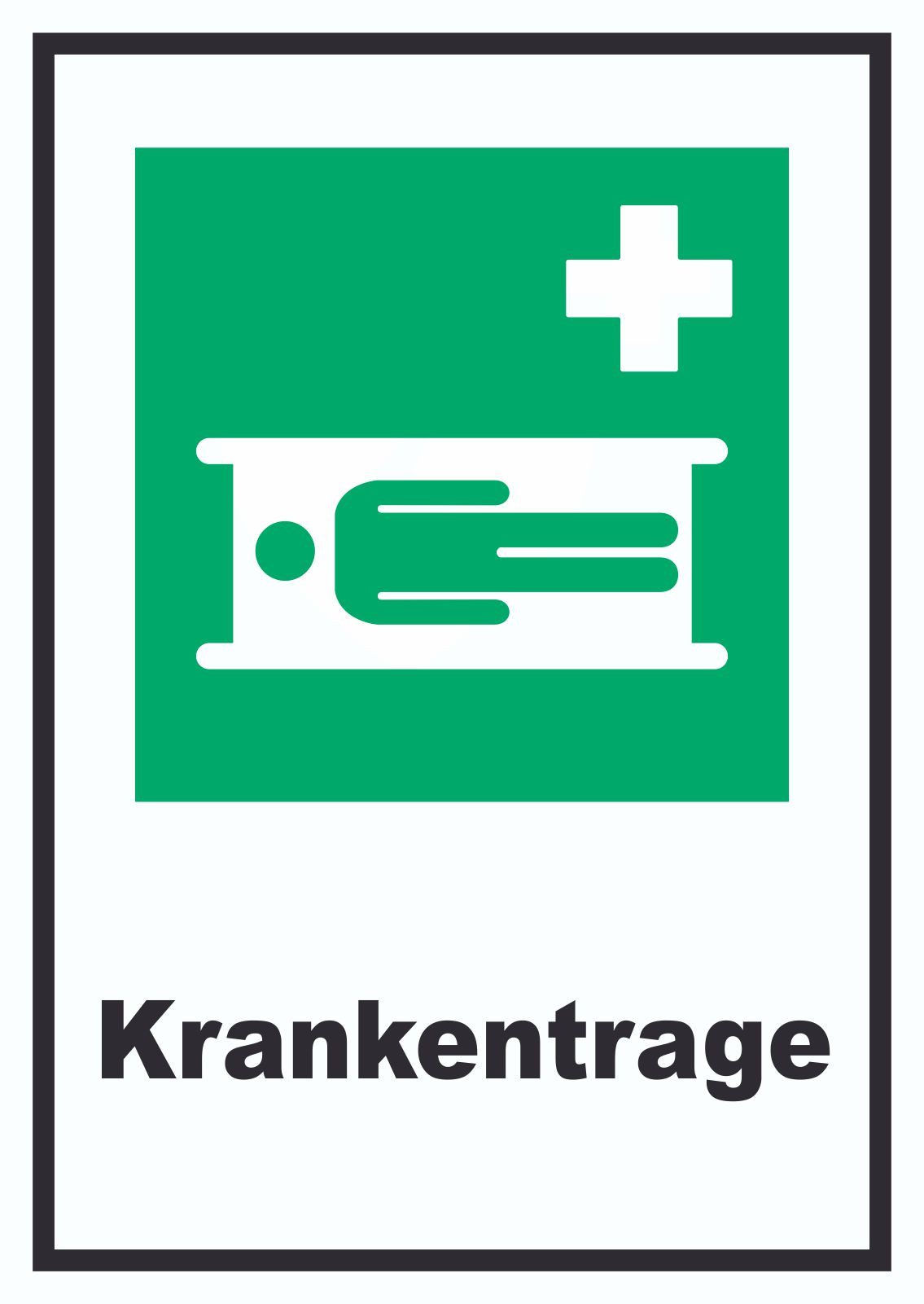 HB-Druck Hinweisschild Krankentrage Schild, wetterfest, stabil, UV-beständig, kratzfest