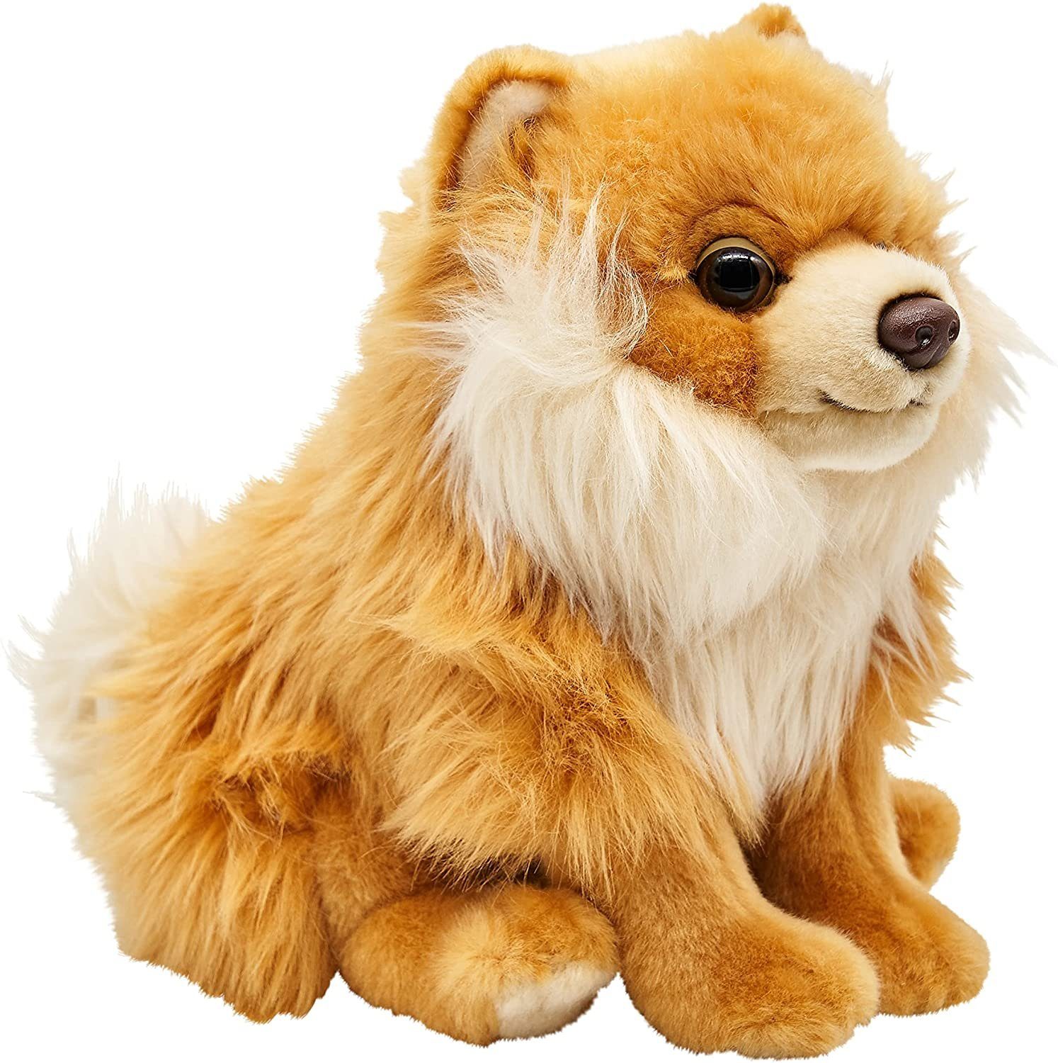 Uni-Toys Kuscheltier Zwergspitz - m/o Leine - 23 cm (Höhe) - Plüsch-Hund, Spitz, Plüschtier, zu 100 % recyceltes Füllmaterial