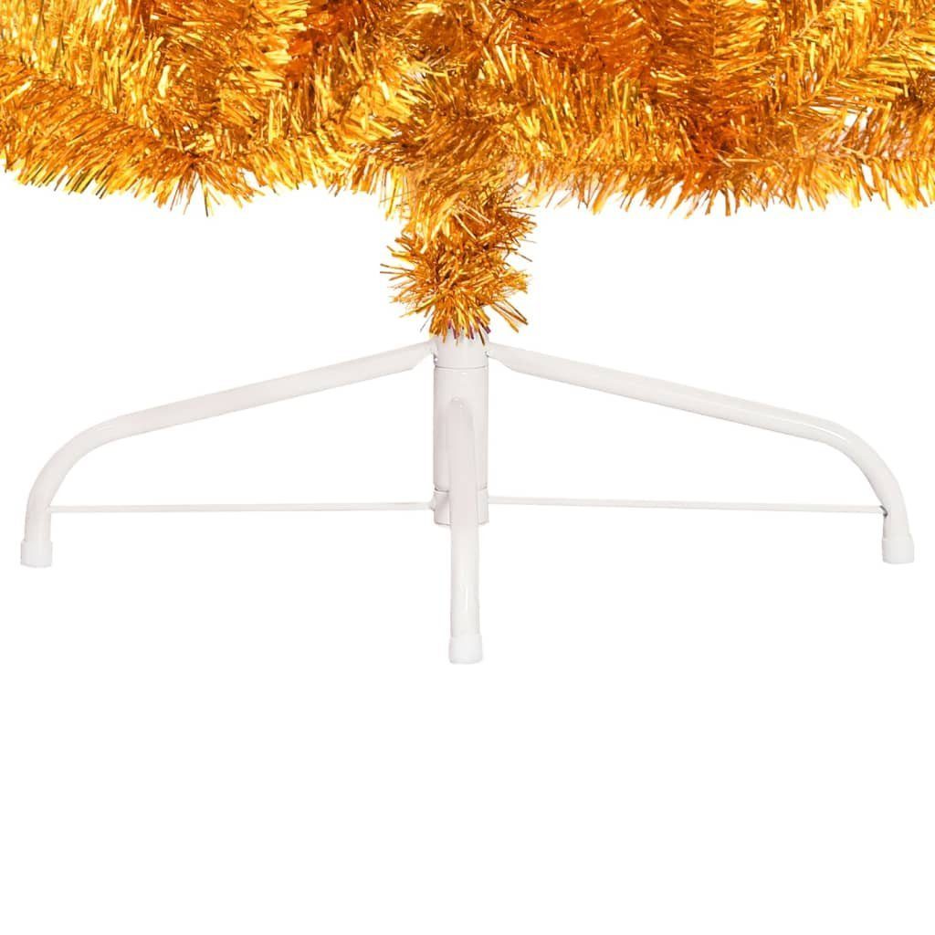 furnicato Künstlicher Weihnachtsbaum Gold cm PET 180 Halb-Weihnachtsbaum mit Künstlicher Ständer