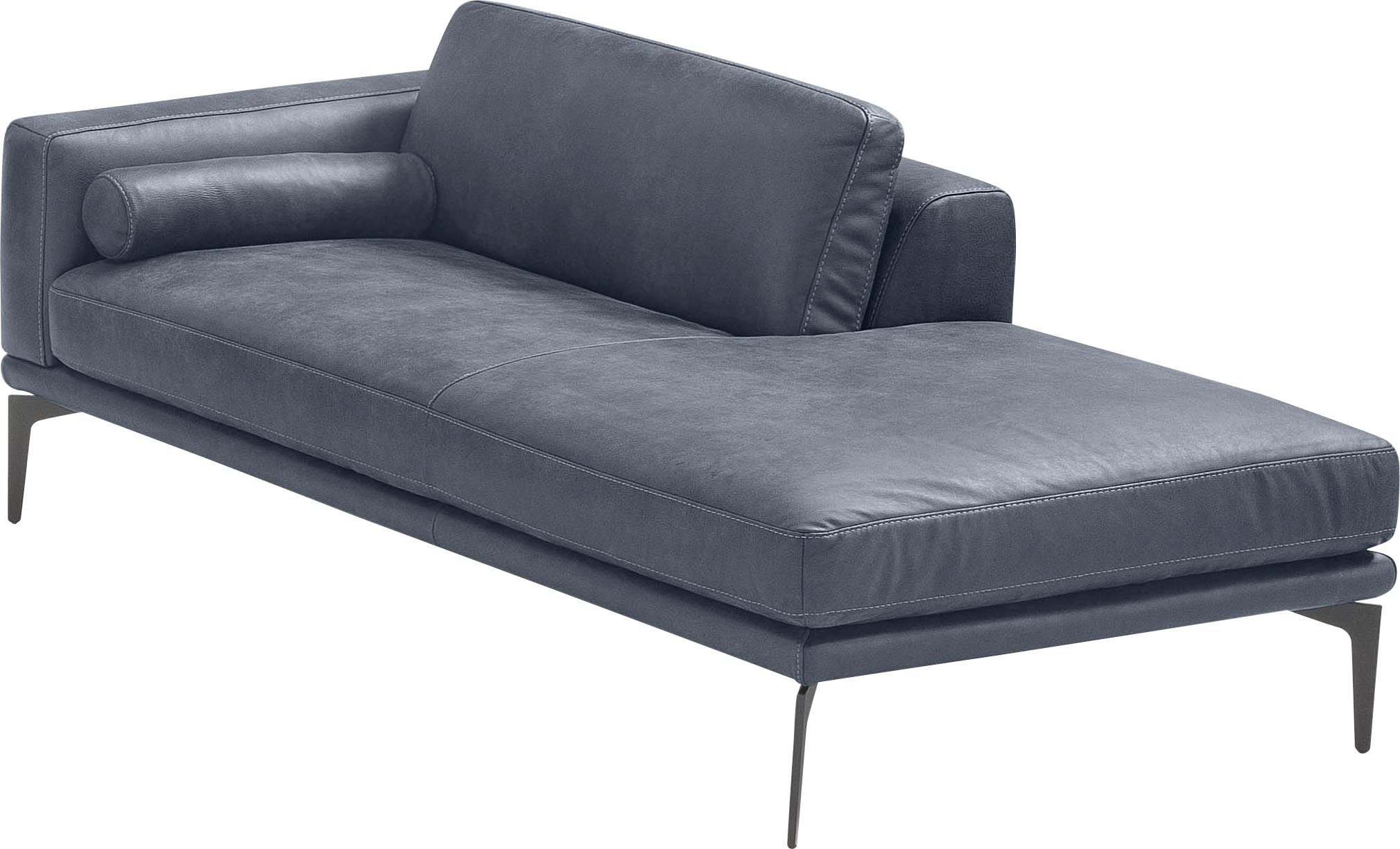Egoitaliano Ottomane Masu, Design trifft super Sitzkomfort, mit toller Detailverarbeitung, Rückenkissen und Armteilrolle für mehr Komfort, mit Metallfüßen