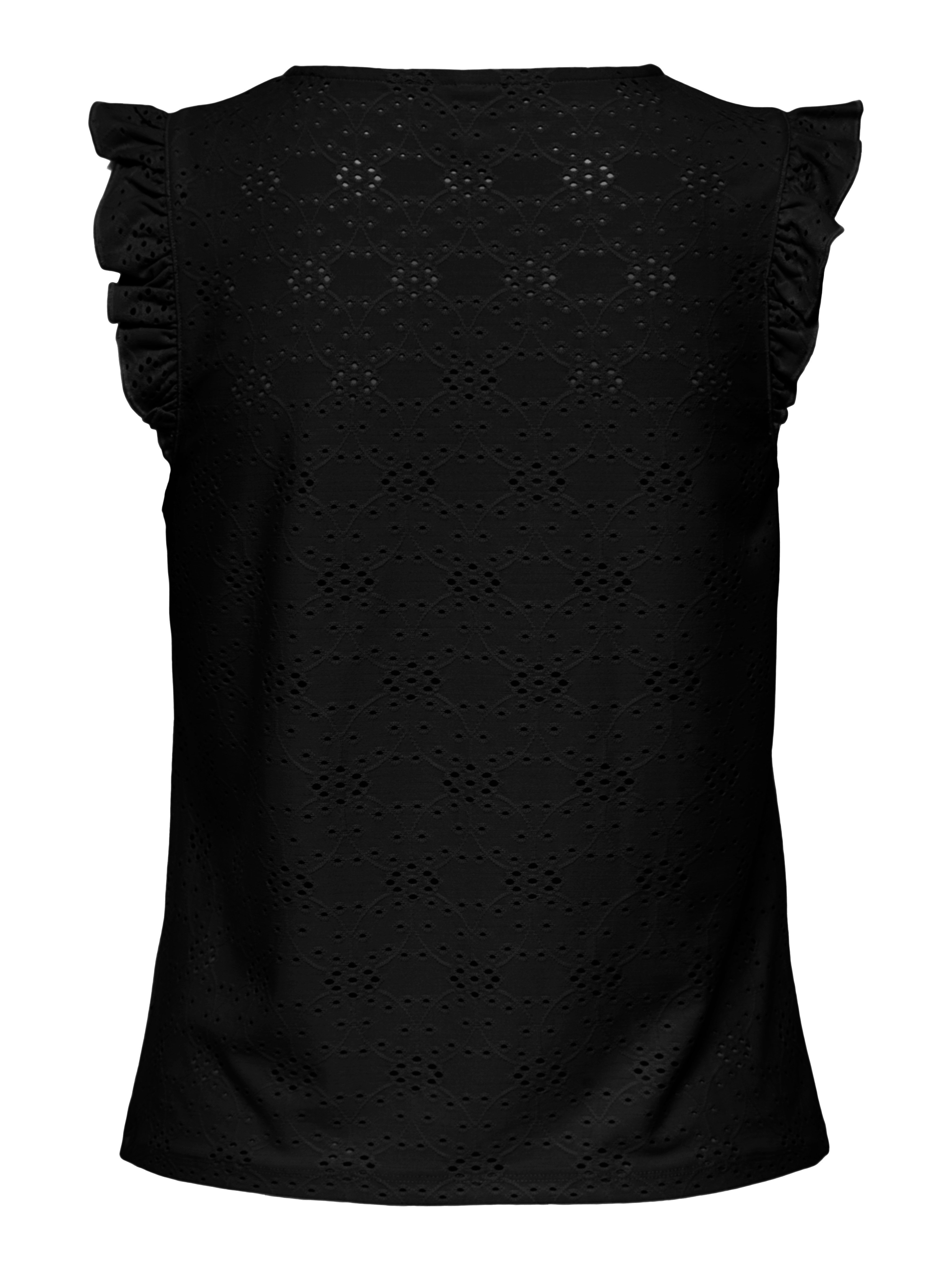 ONLY Shirttop ONLSMILLA S/L FRILL TOP JRS Materialmix, regular fit, Rundhals