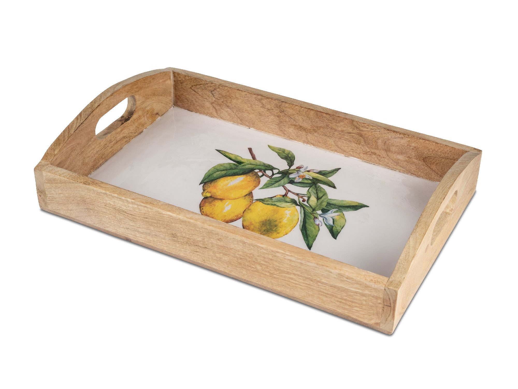formano Tablett Zitronen, Mangoholz, Lebensmittelecht, Natur, Zitronen, H: 8cm