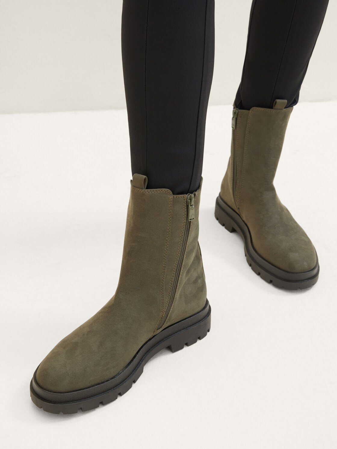 TOM TAILOR khaki Ungefütterte Stiefeletten Winterstiefel