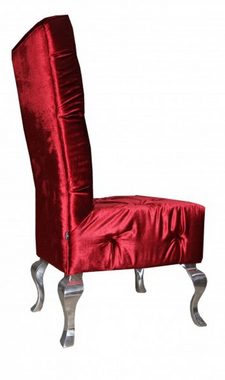 Casa Padrino Esszimmerstuhl Barock Esszimmer Stuhl Bordeaux / Silber - Designer Stuhl - Luxus Qualität Hochlehnstuhl Hochlehner