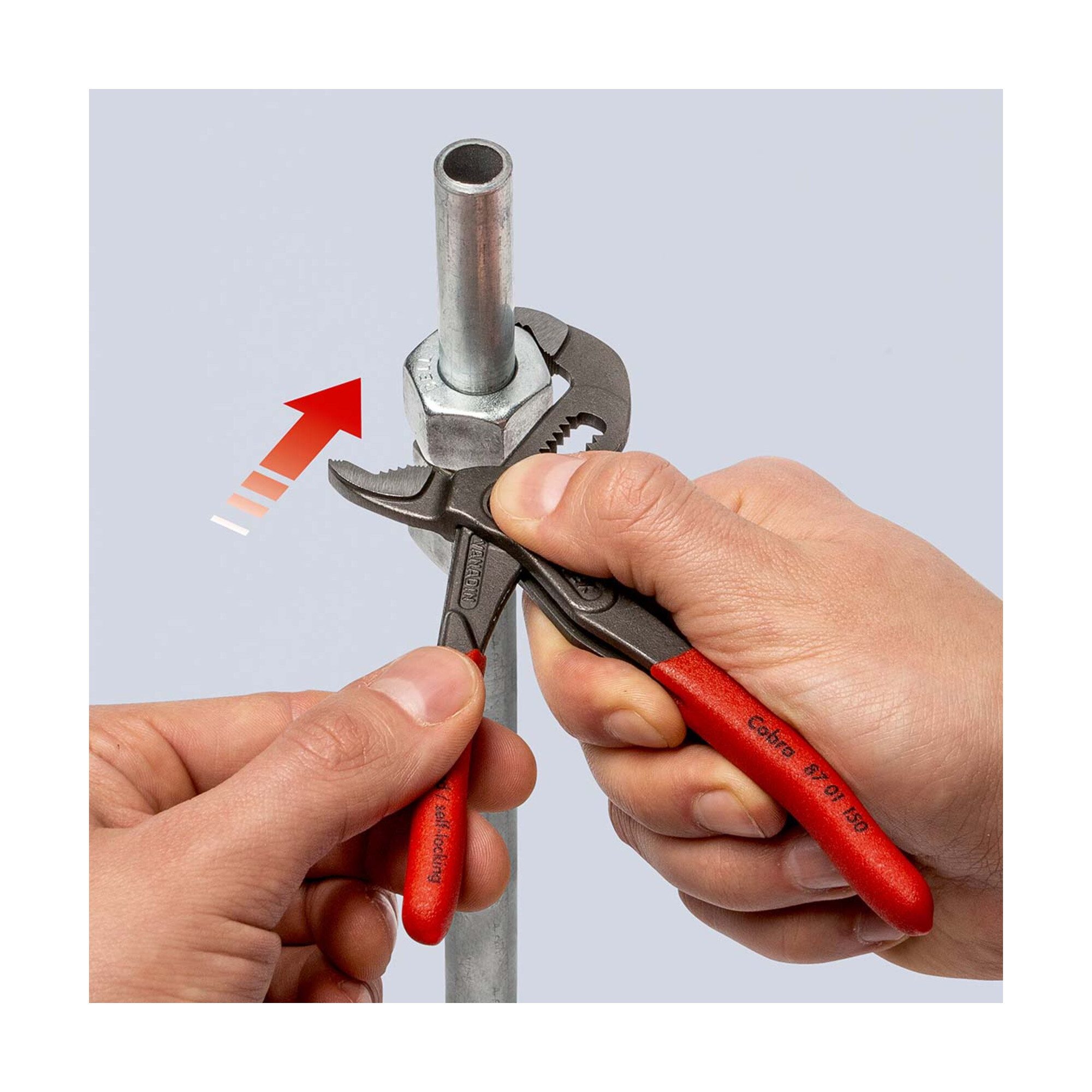 Knipex Wasserpumpenzange KNIPEX 87 01 150 Cobra® Hightech-Wasserpumpenzange mit rutschhemmendem