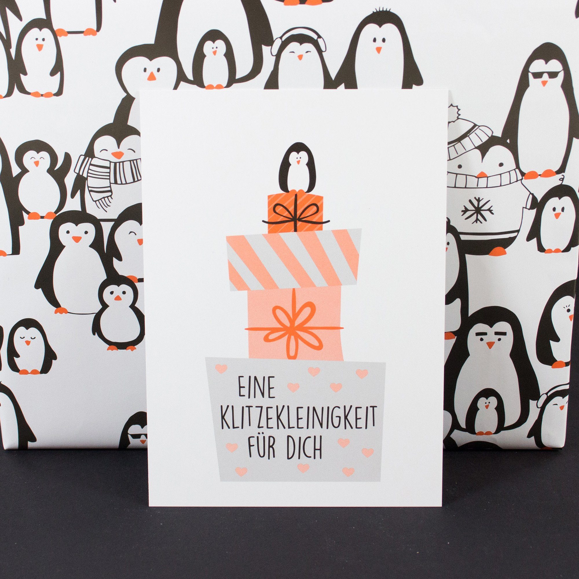 100% Recyclingpapier Geschenkpapier Geschenkpapier Hummingbird Pinguinparade, & Bow