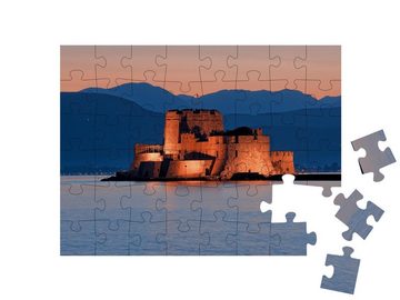 puzzleYOU Puzzle Burg von Bourtzi, Bucht von Nauplion, Griechenland, 48 Puzzleteile, puzzleYOU-Kollektionen Griechenland