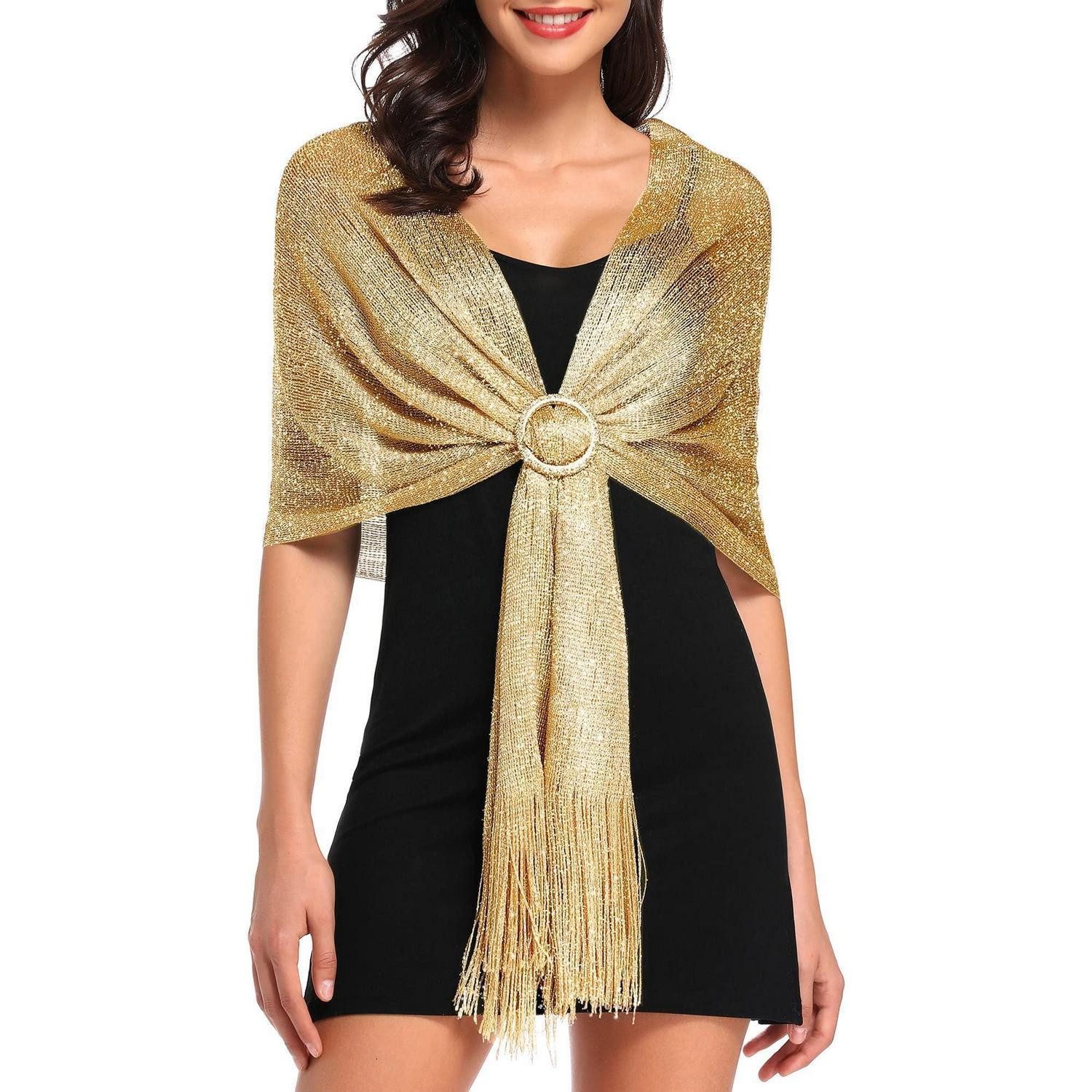 LuxusKollektion Modetuch Funkelndes Schal Gold, (1-St)