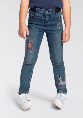 KIDSWORLD Stretch-Jeans für kleine Mädchen mit toller Stickerei