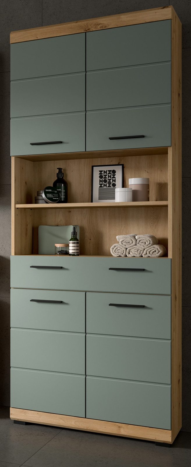 Inn.Furn Hochschrank Shawn (Badschrank in Salbei günstig online kaufen