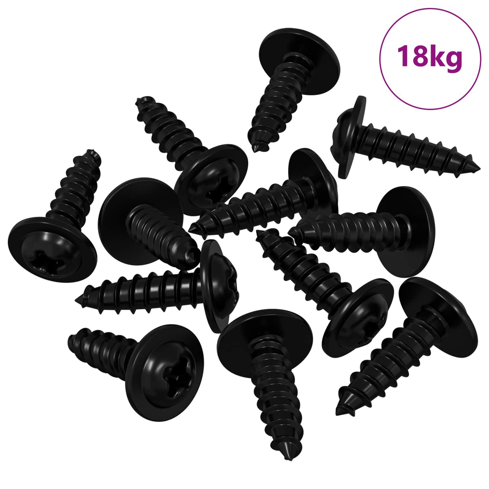 vidaXL Selbstschneidender Nagel 16364 pcs Schwarz 3,5 x 12 mm Eisen, (16364 St)