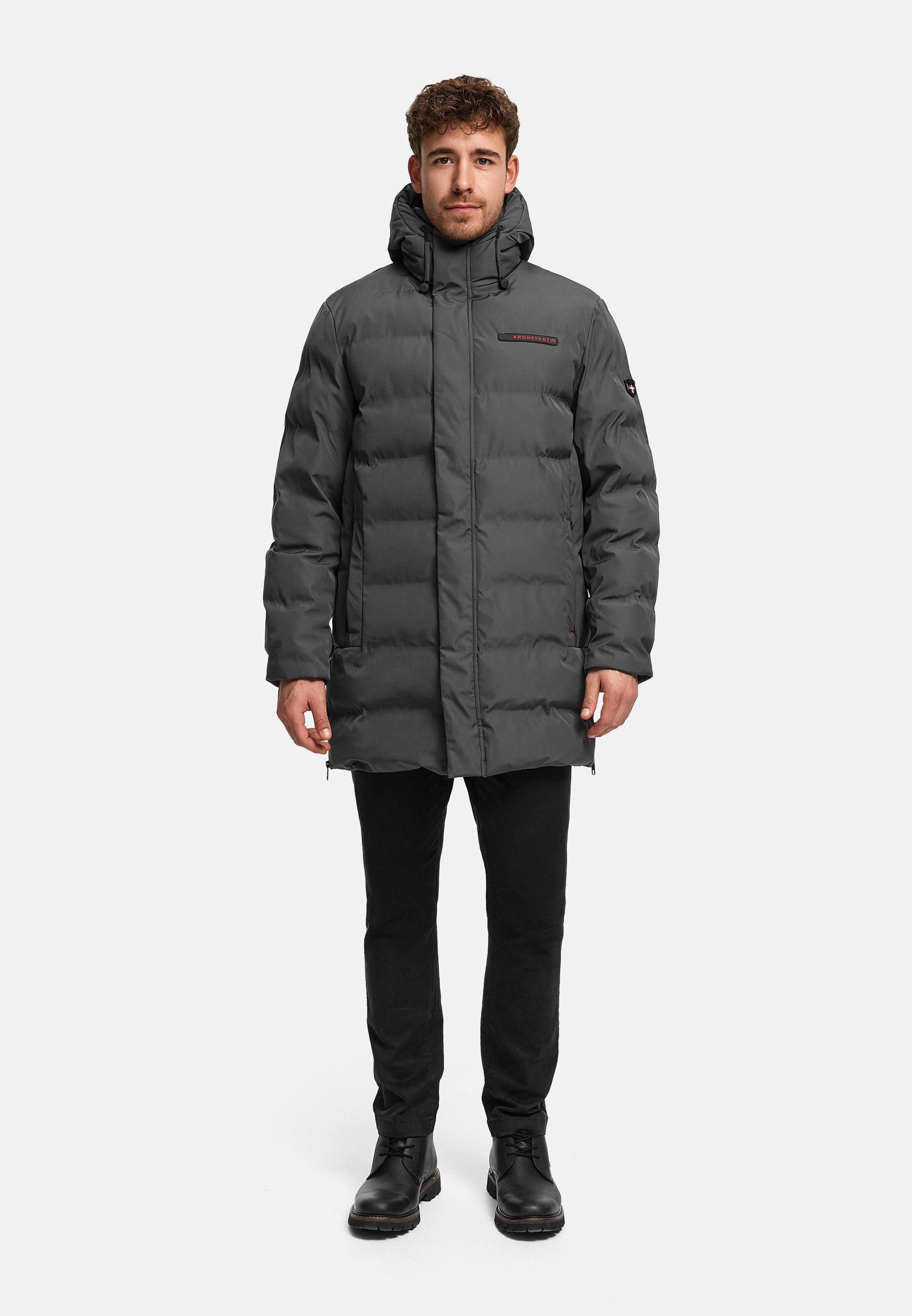 Kronstadt Wintermantel Herren KSBourland hood Herrenjacke Daunen-Optik Winterjacke mit Kapuze