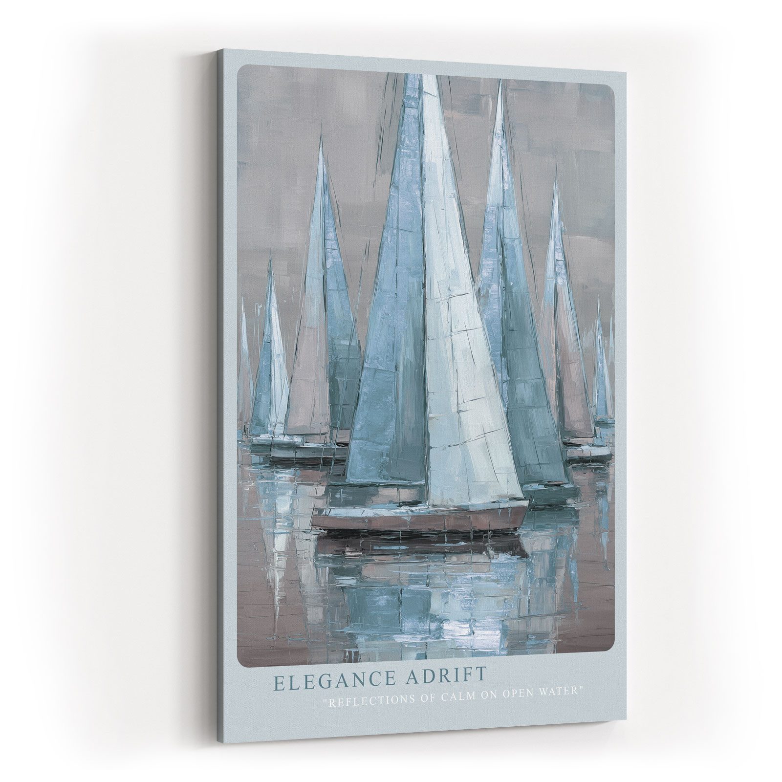 Sinus Art Leinwandbild Segelschiff Blau Grau Wasser Maritim Ruhe Modern Design Wandbild
