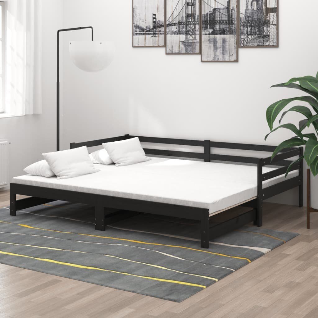 Lattenrost, »Tagesbett Ausziehbar Schwarz Kiefer Massivholz 2x(90x200) cm«,  vidaXL online kaufen | OTTO