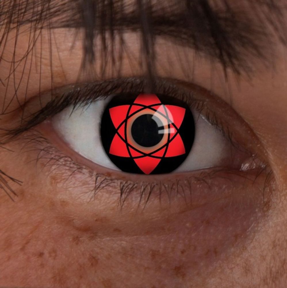 aricona Motivlinsen Farbige Sharingan Kontaktlinsen Cosplay Halloween Naruto Manga Anime, ohne Stärke, 2 Stück