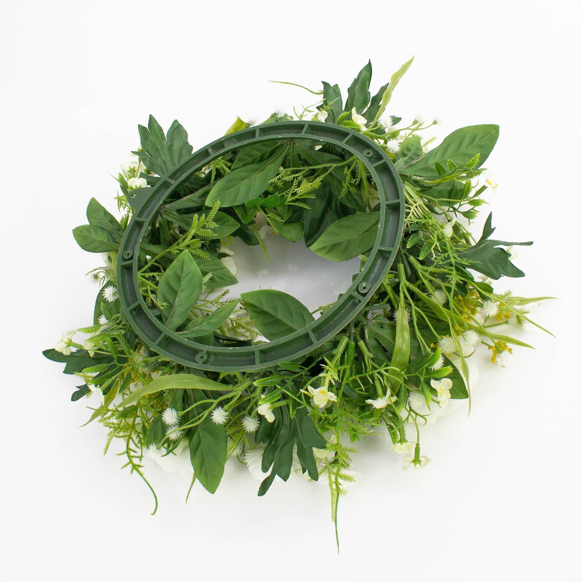 Kunstkranz Deko Sommerkranz, Ranunkeln, Gänseblümchen, Creme, Ø 25cm, artplants – Bild 2 von 4