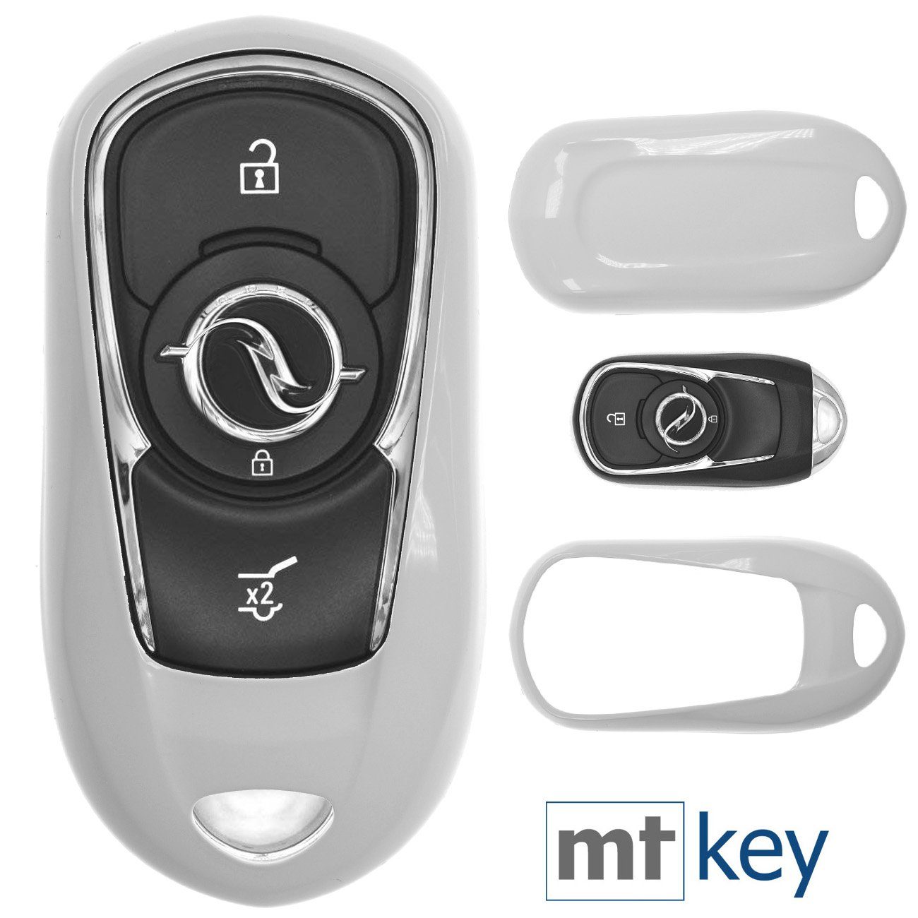 mt-key Schlüsseltasche Autoschlüssel Hardcover Schutzhülle Weiß, Opel Astra günstig online kaufen
