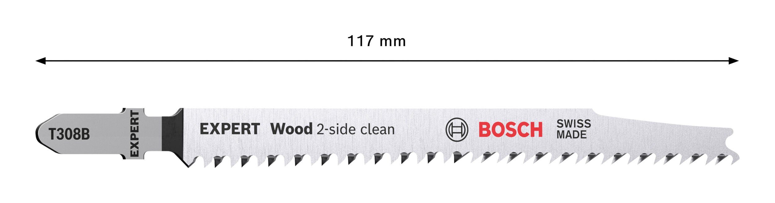2-side - T Expert Hard Extraclean Expert Wood 3er-Pack for Stichsägeblatt 308 (3 Stück), B BOSCH Wood
