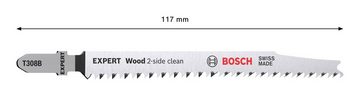 BOSCH Stichsägeblatt Expert Wood 2-side (3 Stück), Clean T 308 B - 3er-Pack