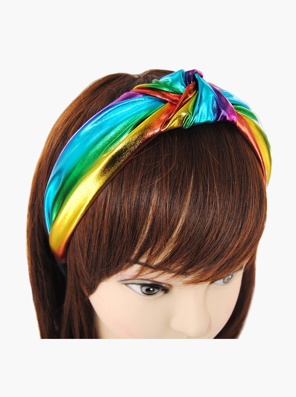 axy Haarreif Breiter Haarreif mit Knoten Metallic-Optik, Vintage Damen Haareifen Haarband