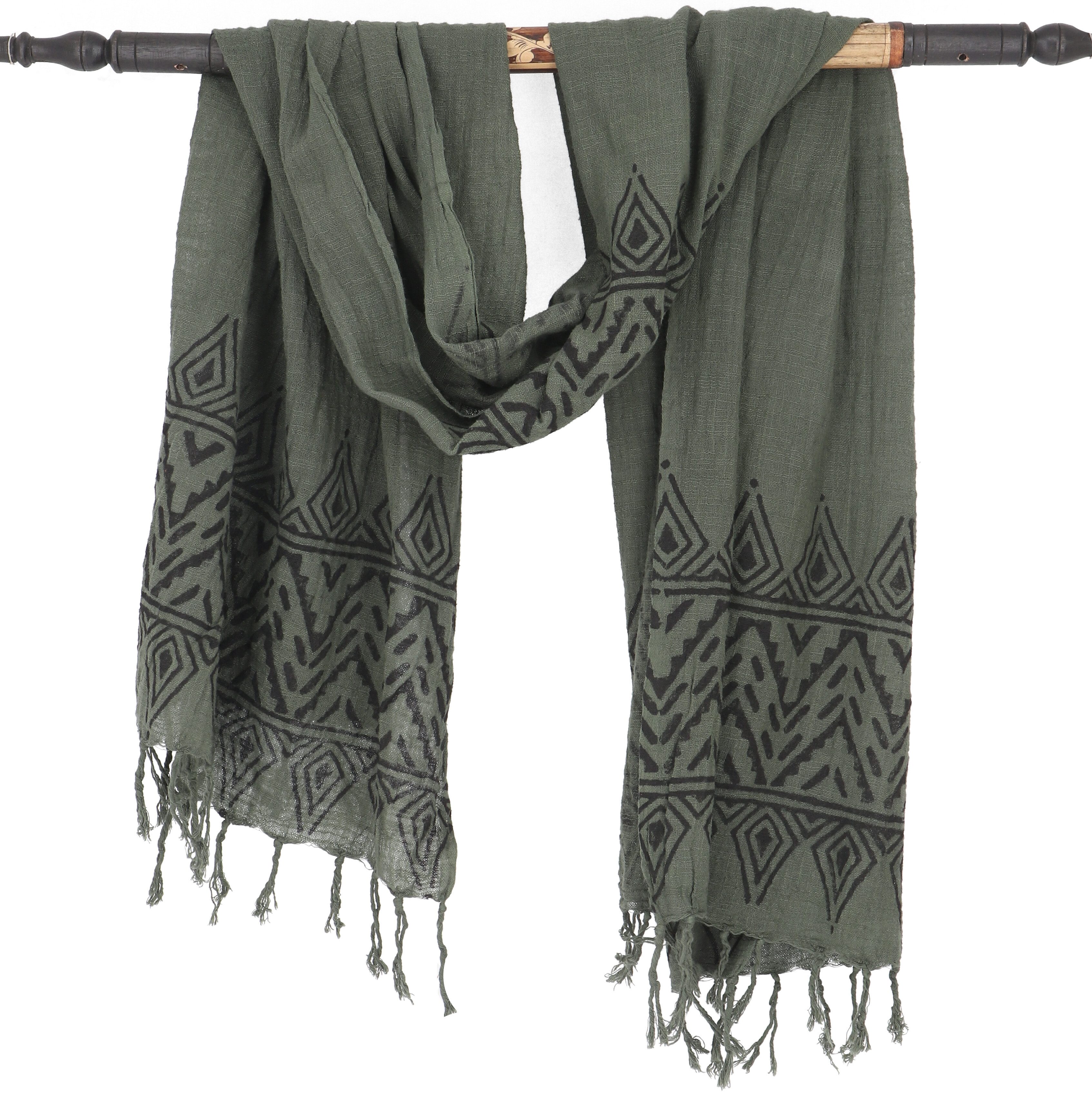 Guru-Shop Halstuch Handgewebtes Baumwolltuch mit Tribalmuster,.. günstig online kaufen